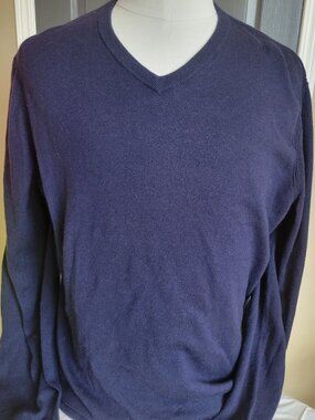 Mens Theory Merino Wool Blend V Neck  Sweater Size XL